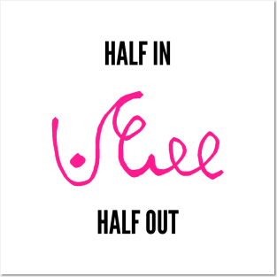 half in half out shorthand black and pink Posters and Art